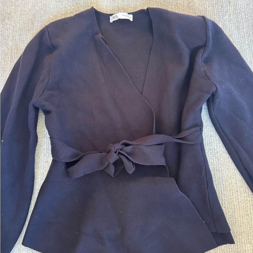 Zara Dark Blue Wrap Cardigan